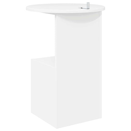Sidebord Hvid Ø 39,5 x 55 cm Konstrueret træ