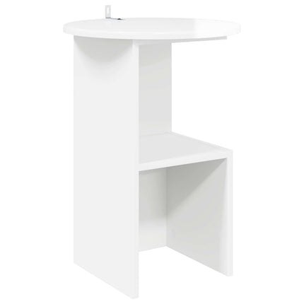 Sidebord Hvid højglans Ø 39,5 x 55 cm Konstrueret træ