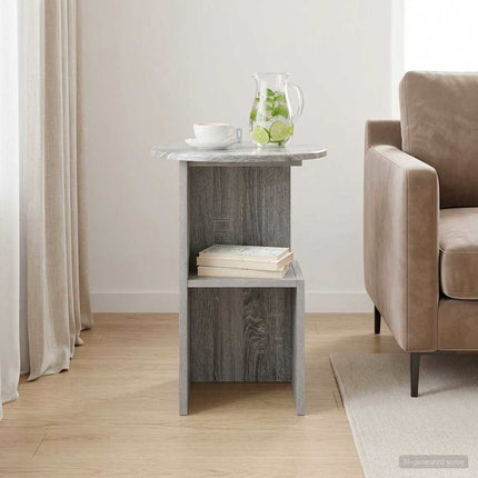 Sidebord Grå sonoma-eg Ø 39,5 x 55 cm Konstrueret træ