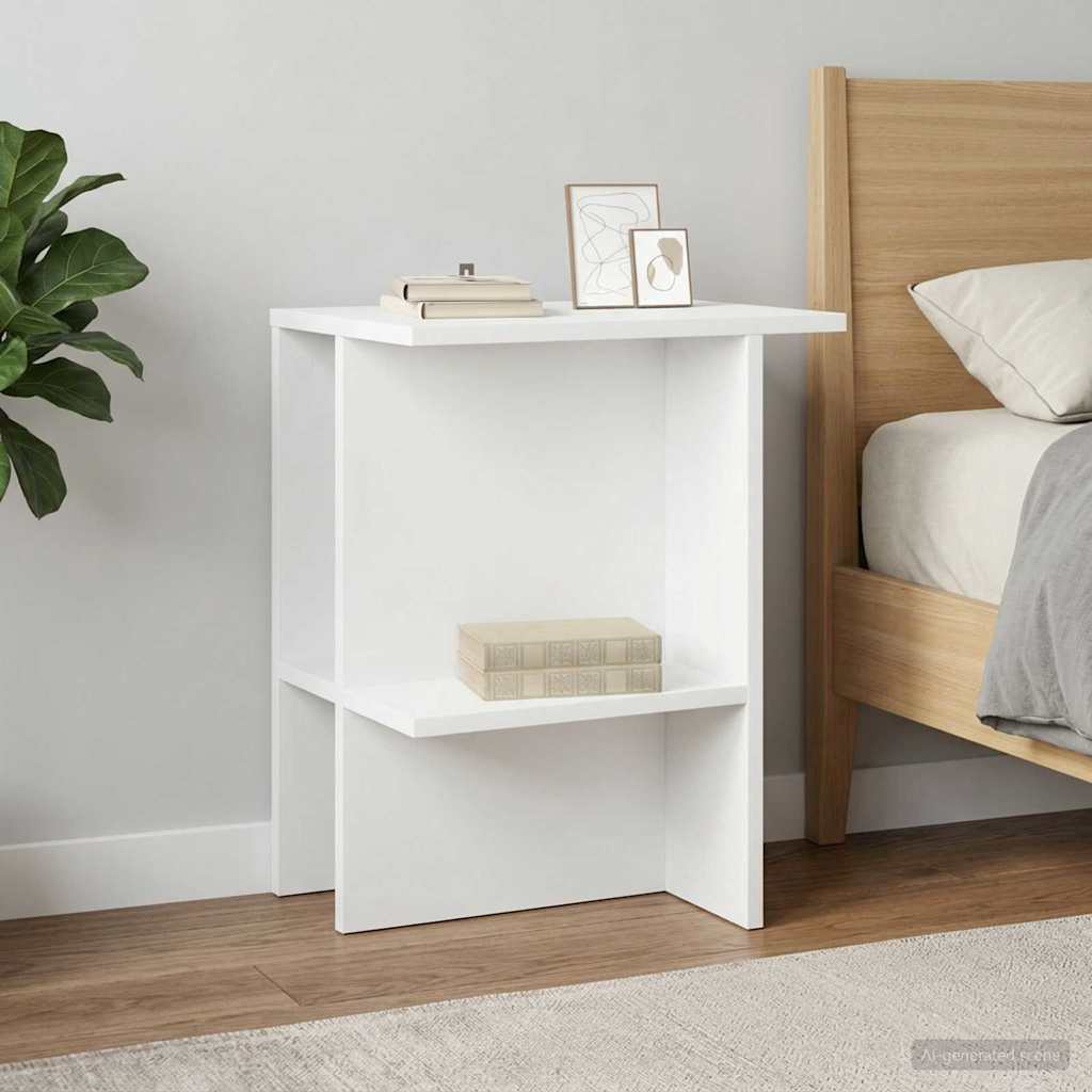 Sofabord 2 pcs Hvid 40 x 30 x 49 cm Konstrueret træ