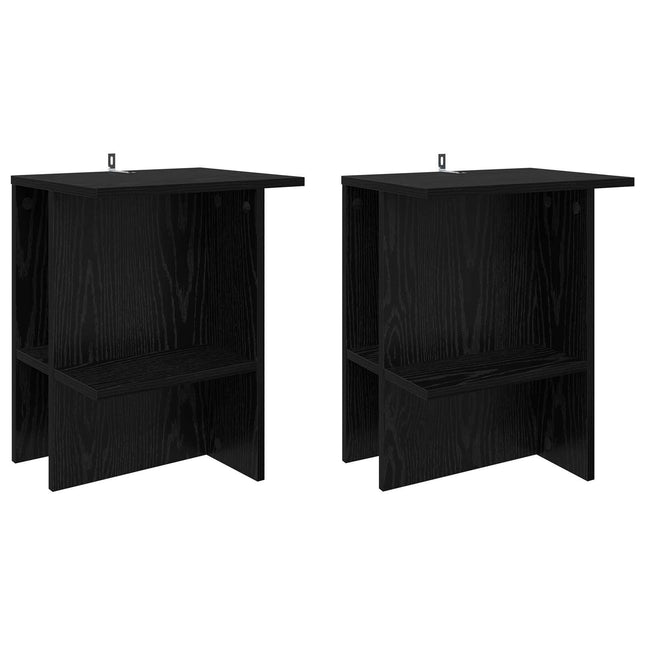 Sofabord 2 pcs Sort eg 40 x 30 x 49 cm Konstrueret træ