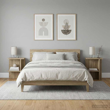 Sofabord 2 stk. Sonoma-eg 40 x 30 x 49 cm Konstrueret træ