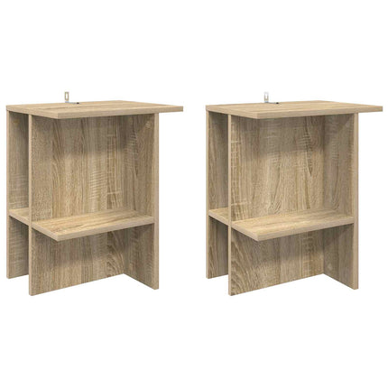 Sofabord 2 stk. Sonoma-eg 40 x 30 x 49 cm Konstrueret træ
