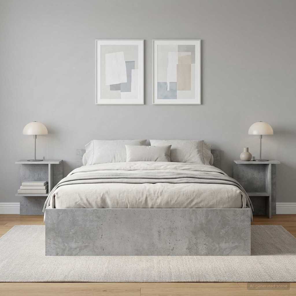 Sofabord 2 pcs Betongrå 40 x 30 x 49 cm Konstrueret træ