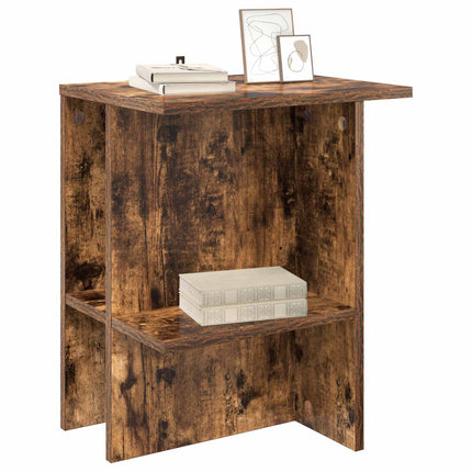 Sofabord 2 stk. Røget eg 40 x 30 x 49 cm Konstrueret træ
