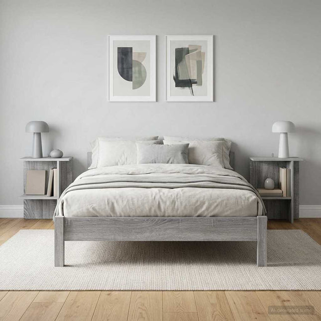 Sofabord 2 pcs Grå sonoma-eg 40 x 30 x 49 cm Konstrueret træ