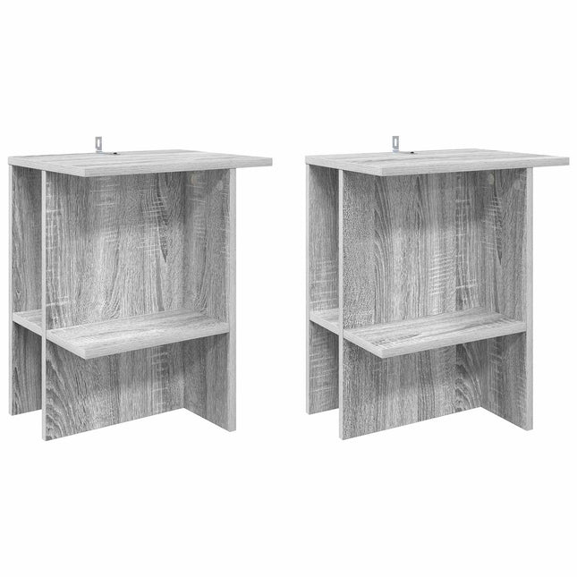 Sofabord 2 pcs Grå sonoma-eg 40 x 30 x 49 cm Konstrueret træ