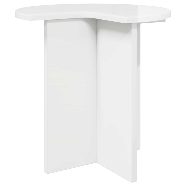 Sidebord Hvid højglans Ø 39 x 38 cm Konstrueret træ