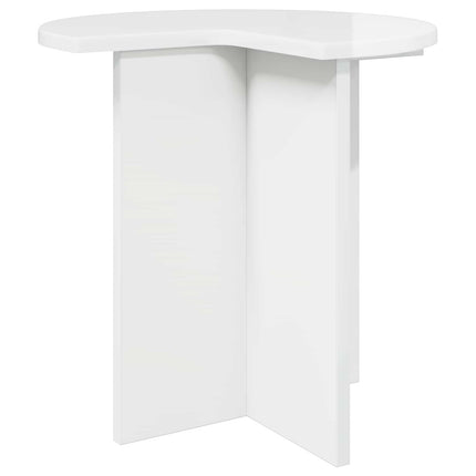 Sidebord Hvid højglans Ø 39 x 38 cm Konstrueret træ