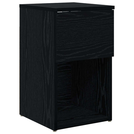 Sengeskab 2 pcs Sort eg 29 x 31,5 x 49 cm Konstrueret træ