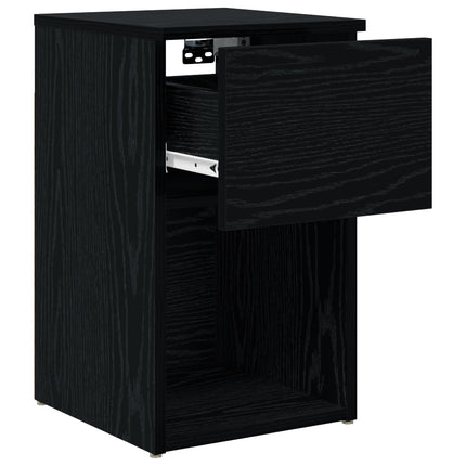 Sengeskab 2 pcs Sort eg 29 x 31,5 x 49 cm Konstrueret træ