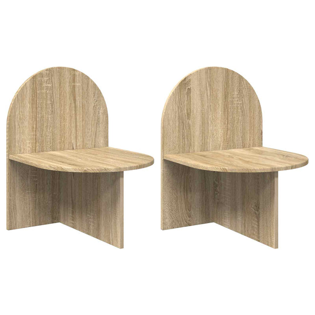 Sengebord 2 stk. Sonoma-eg 48 x 49 x 65 cm Konstrueret træ
