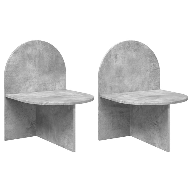 Sengebord 2 stk. Betongrå 48 x 49 x 65 cm Konstrueret træ