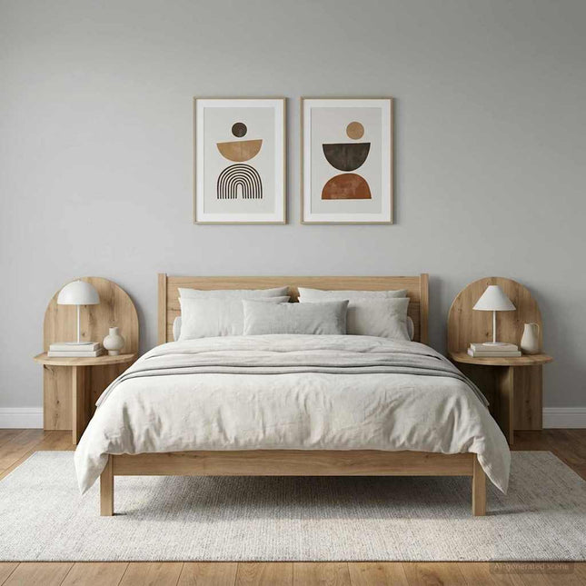 Sengebord 2 stk. Artisan-eg 48 x 49 x 65 cm Konstrueret træ