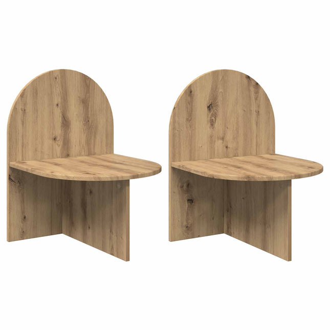 Sengebord 2 stk. Artisan-eg 48 x 49 x 65 cm Konstrueret træ