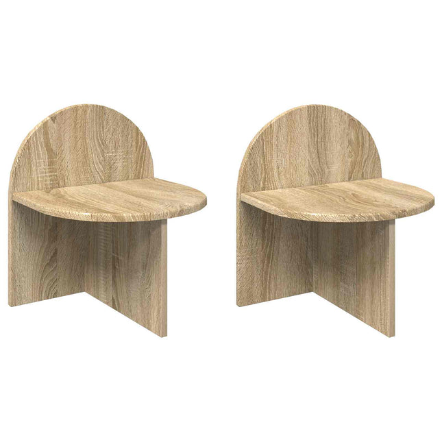 Sengebord 2 stk. Sonoma-eg 40 x 35,5 x 45,5 cm Konstrueret træ
