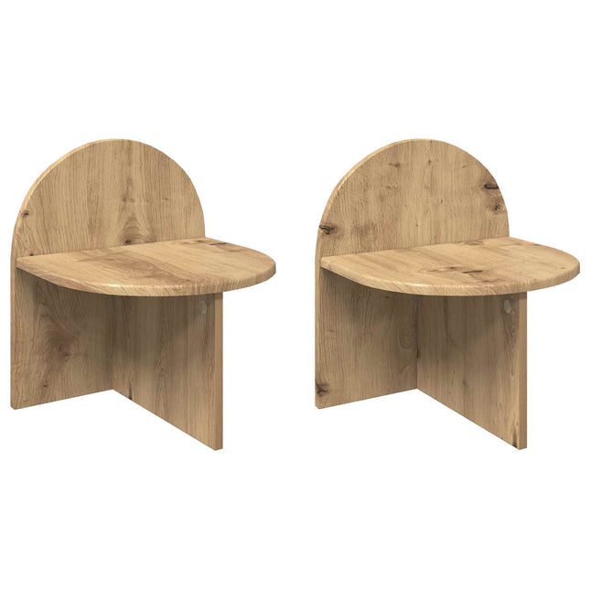 Sengebord 2 stk. Artisan-eg 40 x 35,5 x 45,5 cm Konstrueret træ