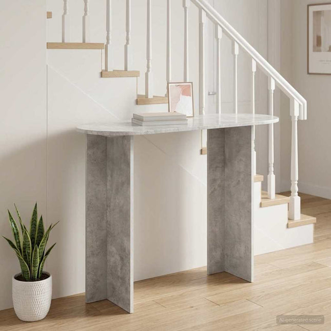 Konsolbord Betongrå 100 x 39,5 x 75 cm Konstrueret træ