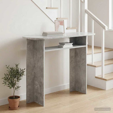Konsolbord Betongrå 100 x 39,5 x 75 cm Konstrueret træ