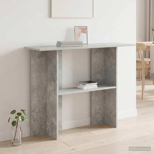 Konsolbord Betongrå 100 x 30 x 75 cm Konstrueret træ