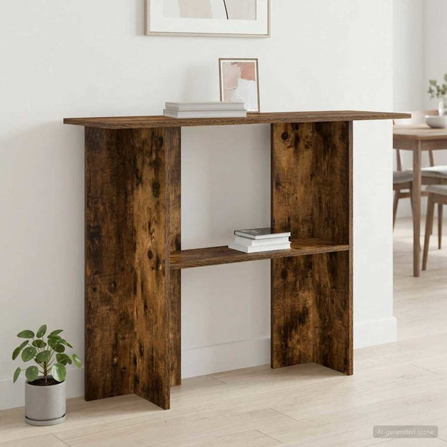 Konsolbord Røget eg 100 x 30 x 75 cm Konstrueret træ