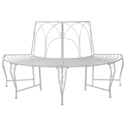 Træ Bænk 4-Antal sæder 160 x 80 x 89 cm Stål Antik hvid