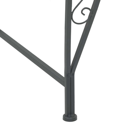 Træ Bænk 8-Antal sæder Ø 160 x 89 cm Stål Sølvgrå Rund
