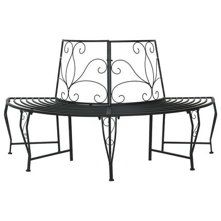 Træ Bænk 4-Antal sæder 160 x 80 x 89 cm Stål Sort halvrund