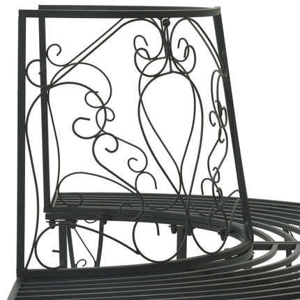 Træ Bænk 4-Antal sæder 160 x 80 x 89 cm Stål Sort halvrund