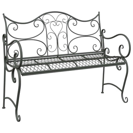 Havebænk 2-Antal sæder 114 x 56,5 x 90 cm Stål Sølvgrå