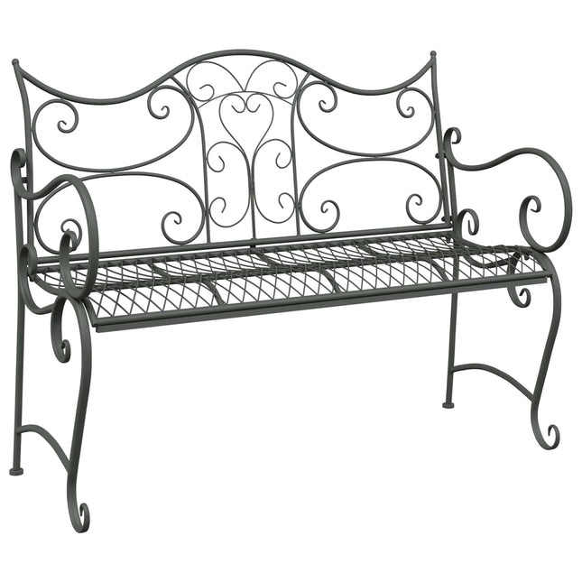Havebænk 2-Antal sæder 114 x 56,5 x 90 cm Stål Sølvgrå