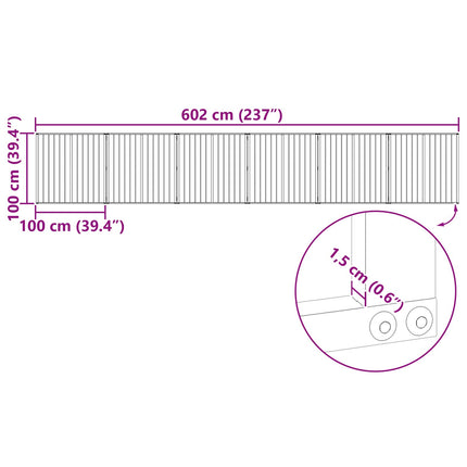 Hundedør 6 stk. Sort 100 x 100 cm Galvaniseret stål