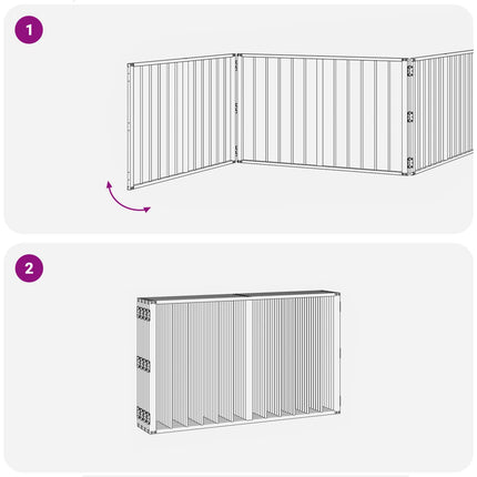 Hundedør 8 pcs Sort 100 x 60 cm Galvaniseret stål