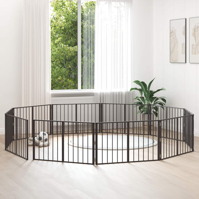 Hundedør 10 stk. Sort 100 x 60 cm Galvaniseret stål