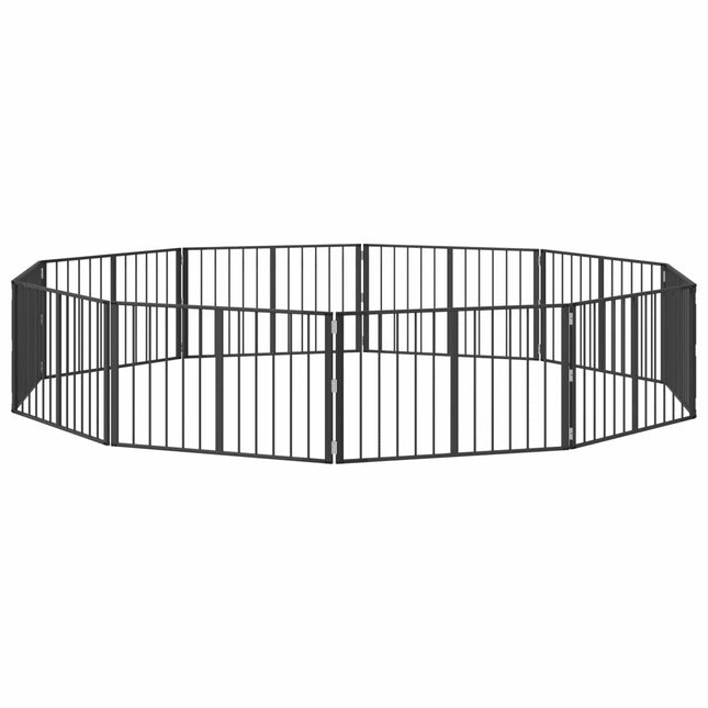 Hundedør 10 stk. Sort 100 x 60 cm Galvaniseret stål