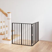 Hundedør 2 pcs Sort 80 x 80 cm Galvaniseret stål