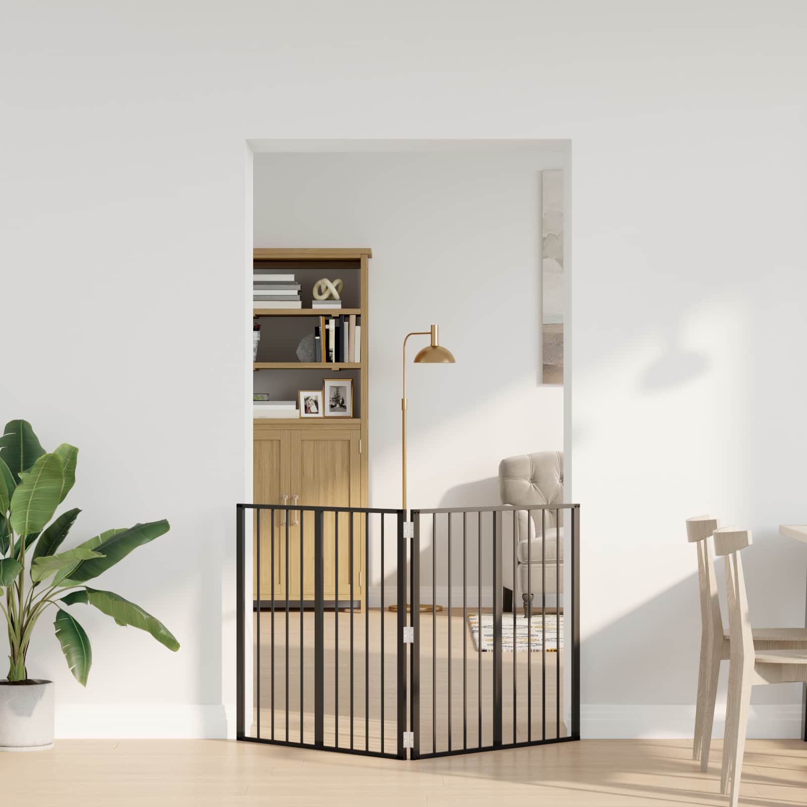Hundedør 2 pcs Sort 80 x 80 cm Galvaniseret stål