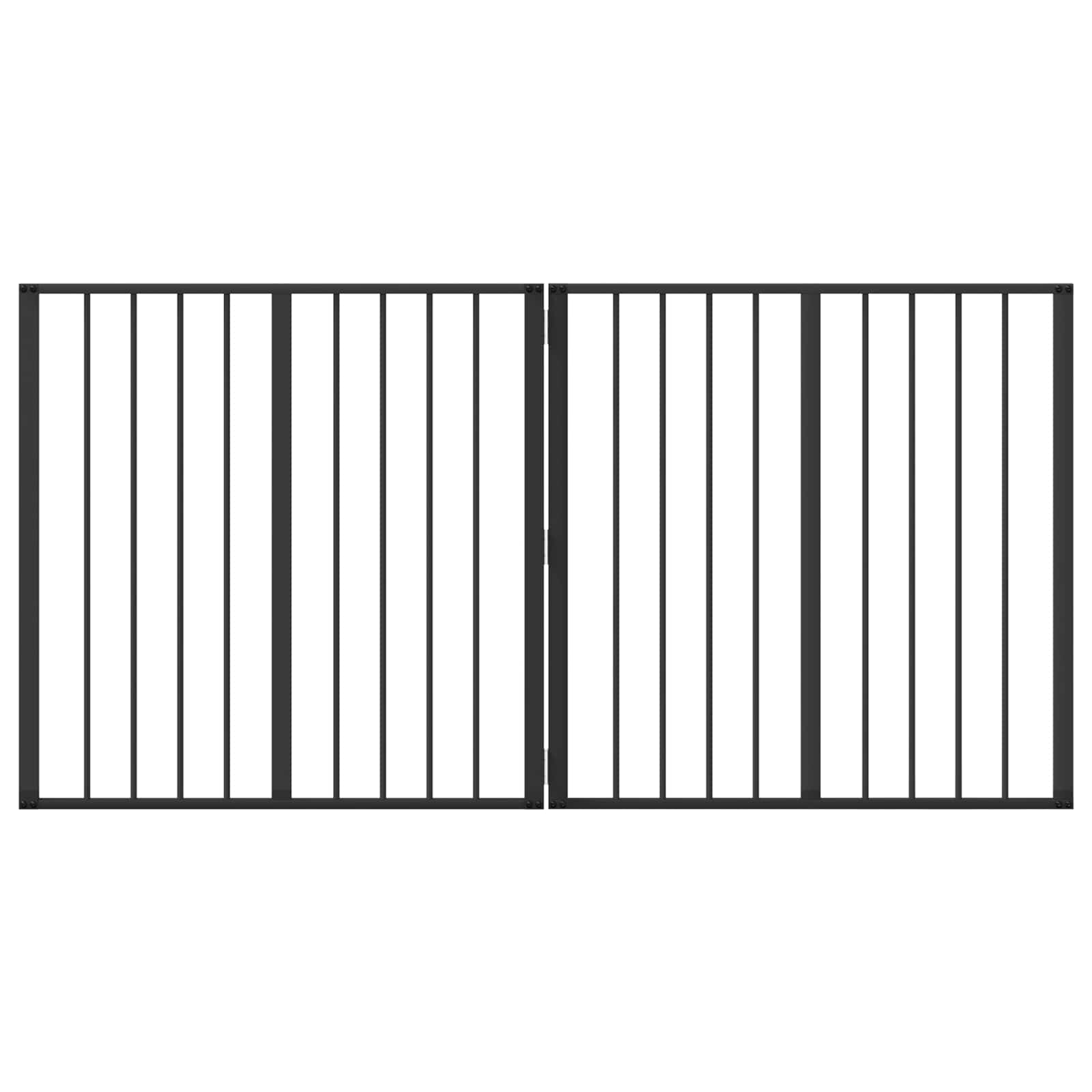 Hundedør 2 pcs Sort 80 x 80 cm Galvaniseret stål