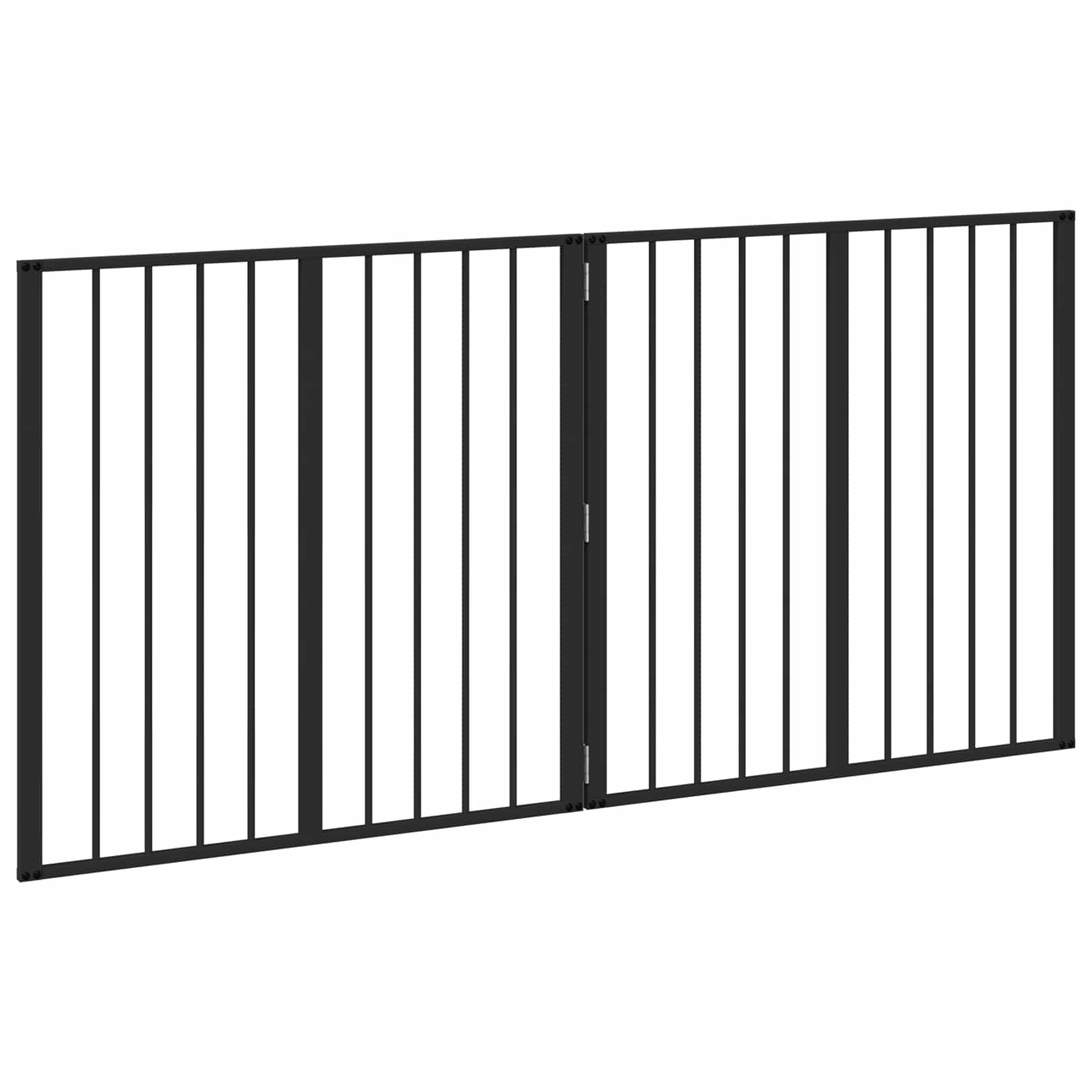 Hundedør 2 pcs Sort 80 x 80 cm Galvaniseret stål