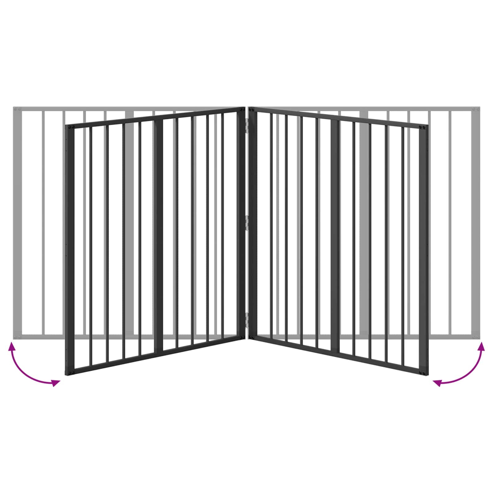 Hundedør 2 pcs Sort 80 x 80 cm Galvaniseret stål