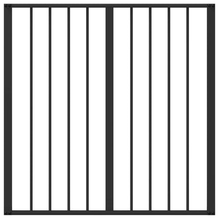 Hundedør 8 pcs Sort 80 x 80 cm Galvaniseret stål