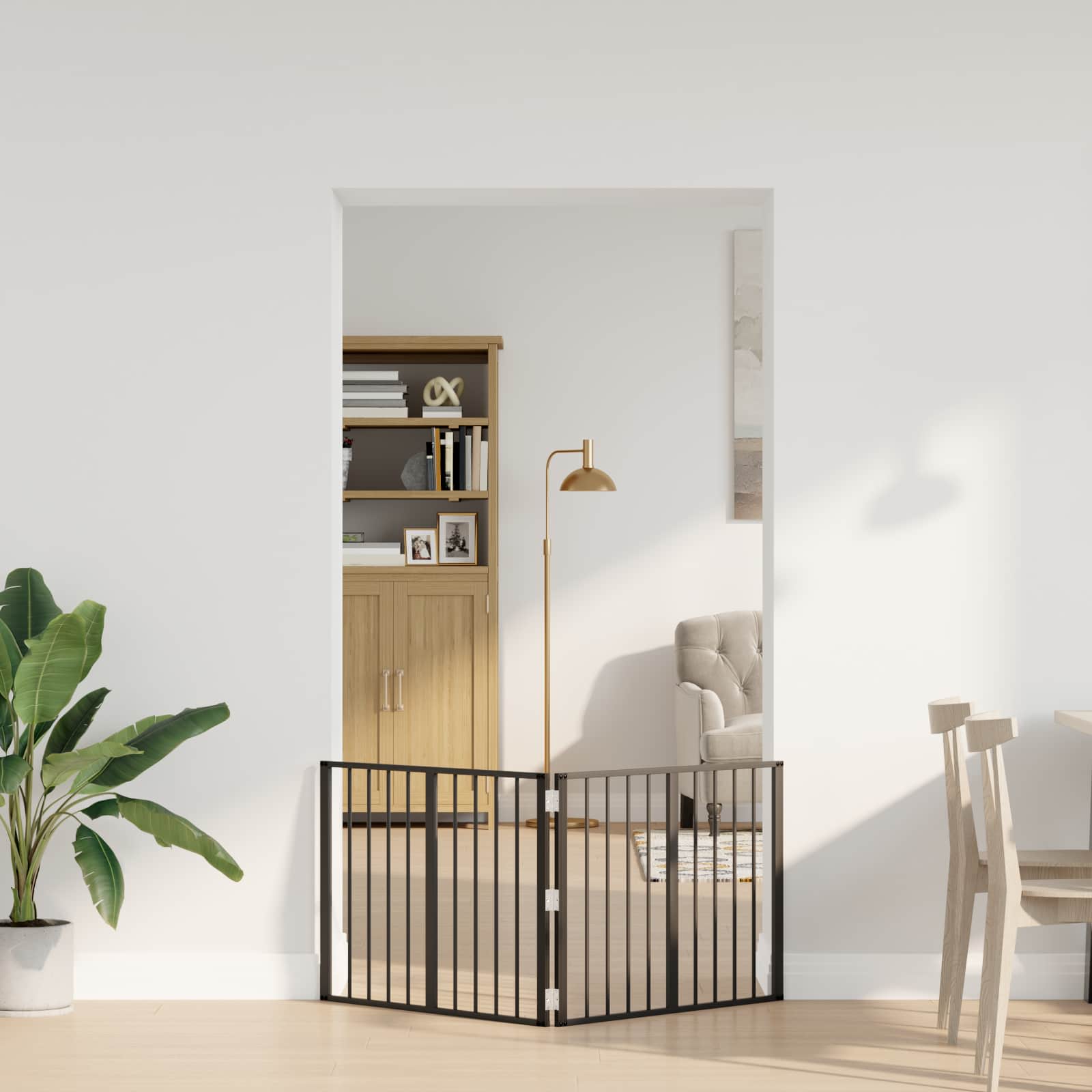 Hundedør 2 pcs Sort 80 x 60 cm Galvaniseret stål