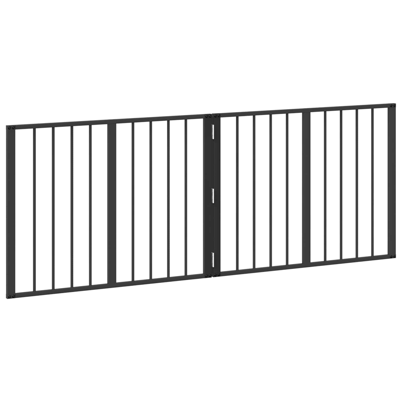 Hundedør 2 pcs Sort 80 x 60 cm Galvaniseret stål