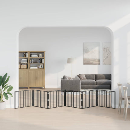 Hundedør 6 stk. Sort 80 x 60 cm Galvaniseret stål