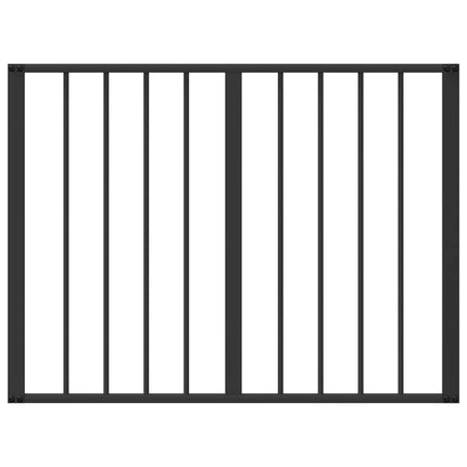 Hundedør 10 pcs Sort 80 x 60 cm Galvaniseret stål