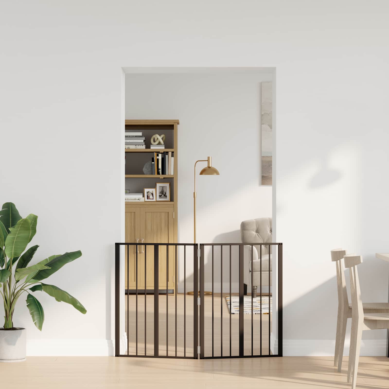 Hundedør 2 pcs Sort 60 x 80 cm Galvaniseret stål