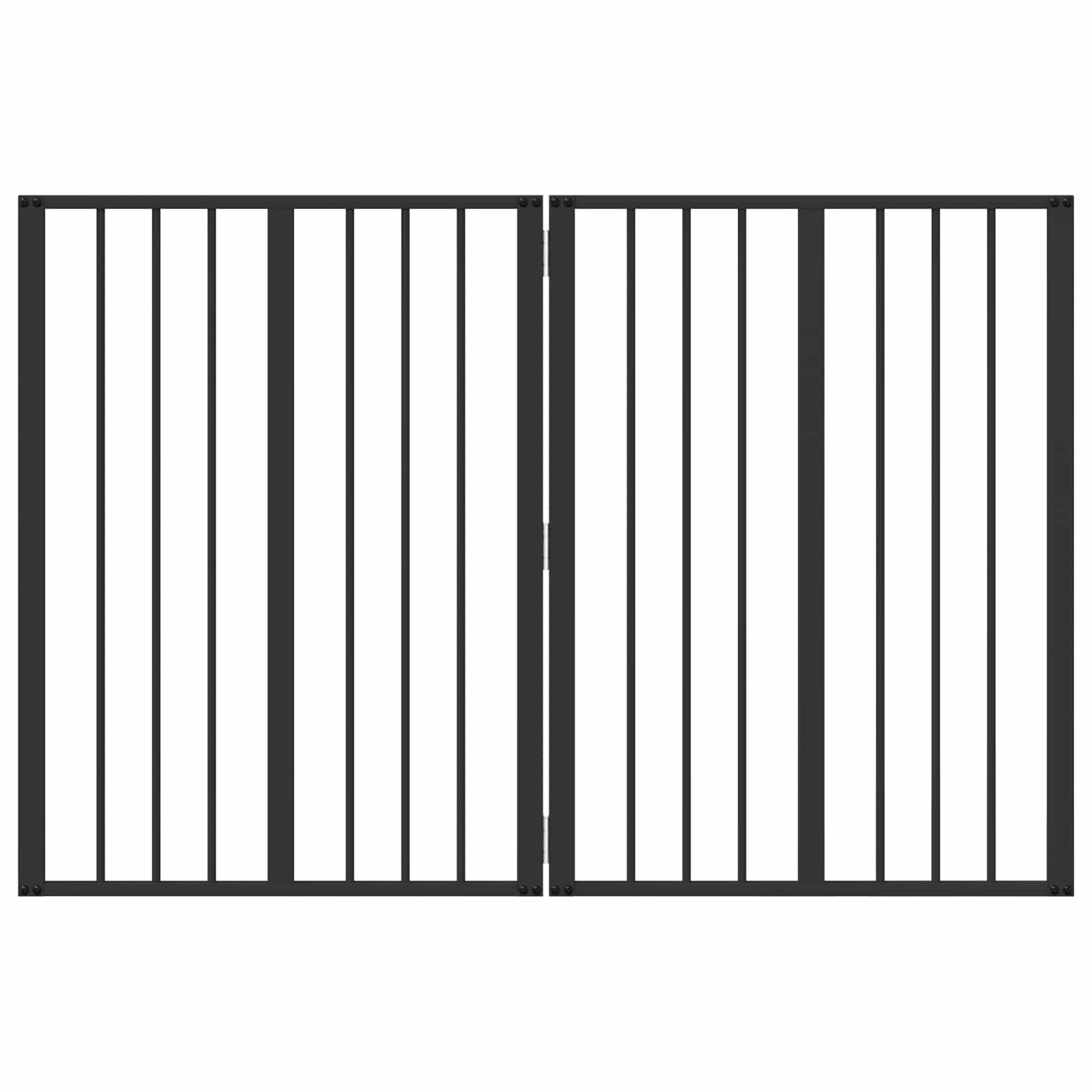 Hundedør 2 pcs Sort 60 x 80 cm Galvaniseret stål