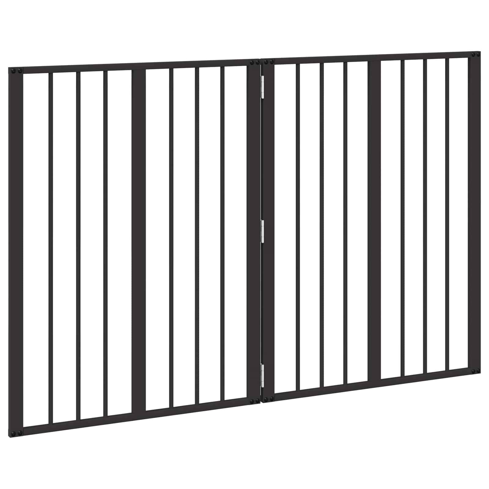 Hundedør 2 pcs Sort 60 x 80 cm Galvaniseret stål