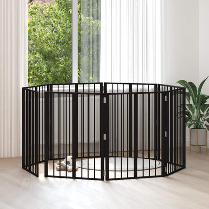 Hundedør 8 stk. Sort 60 x 80 cm Galvaniseret stål