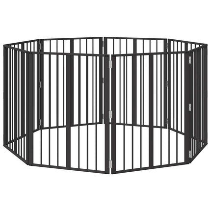 Hundedør 8 stk. Sort 60 x 80 cm Galvaniseret stål